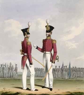 Field Officers of the Royal Marines plate 2 from Costume of the Royal Navy and Marines