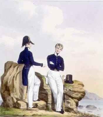 Midshipmen plate 3 from Costume of the Royal Navy and Marines