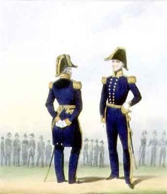 Flag Officers plate 4 from Costume of the Royal Navy and Marines