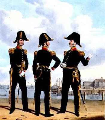 Master of the Fleet and Physicians plate 13 from Costume of the Royal Navy and Marines