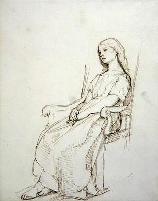 Study of a young girl seated