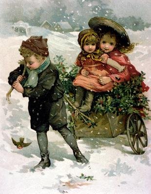 Gathering Holly Victorian card