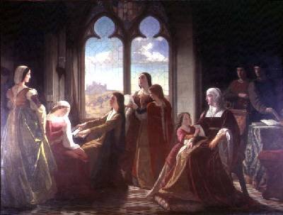 Queen Isabella presiding over the education of her sons 1864