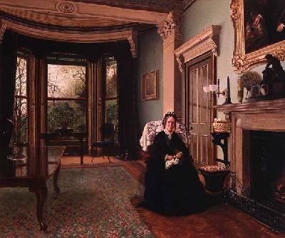 Victorian interior with seated lady