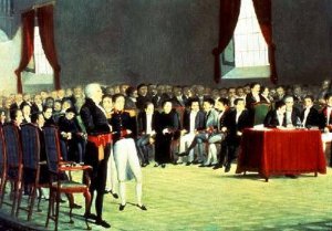 Signing of the Act of Independence on 5th July 1811