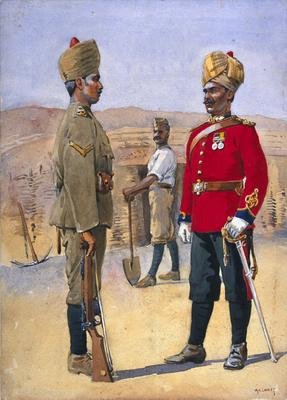 Soldiers of the 3rd Sappers and Miners Lance Naik Brahman of Oudh Jemadah Dekhani Mahratti