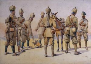 Soldiers of the 46th and 33rd Punjabis