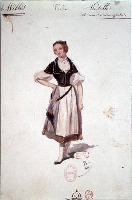 Costume design for Giselle for the ballet of the same name by Adolphe Adam 1803-56 1841