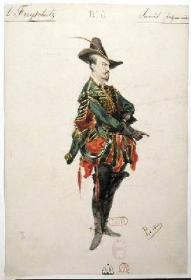 Costume of the Hunter Samiel for the opera Der Freischutz