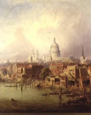 Queenhithe - St Pauls in the distance 1860