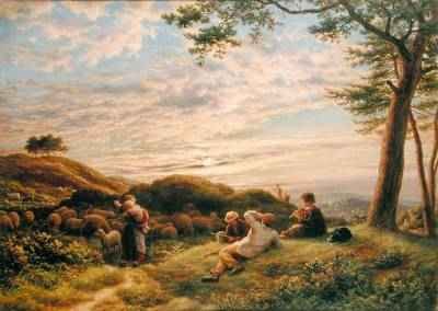 Shepherd Boys tending their Flock at Sunset 1889