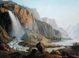 View of the Cascade de Pissevache 1789