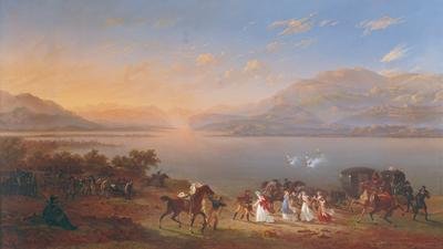 Empress Josephine 1763-1814 arriving to visit Napoleon 1769-1821 in Italy on the banks of Lake Garda