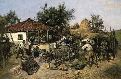 Peasants Loading a Cart