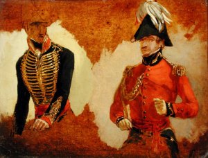 Studies of Royal Horse Artillery Uniform and of an ADC to the Commander in Chief a study for The Battle of Waterloo