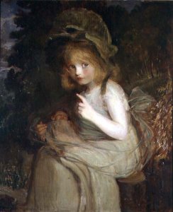 Portrait of a young girl in a green dress