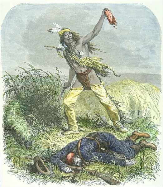 Indian Scalping the Dead Enemy