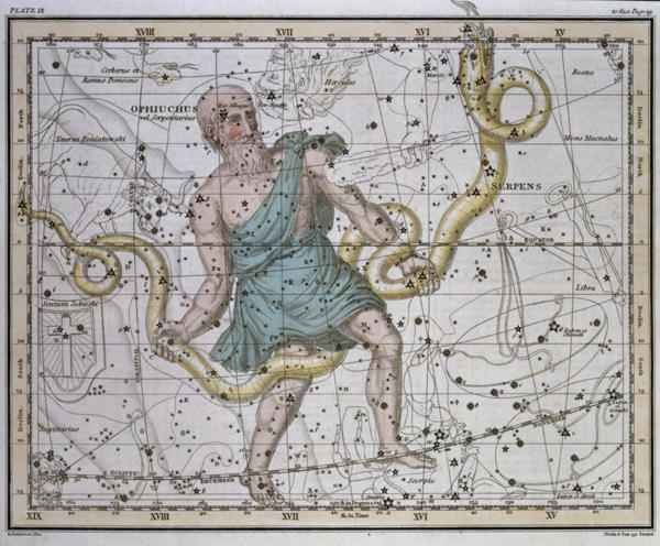 Ophiuchus or Serpentarius from A Celestial Atlas