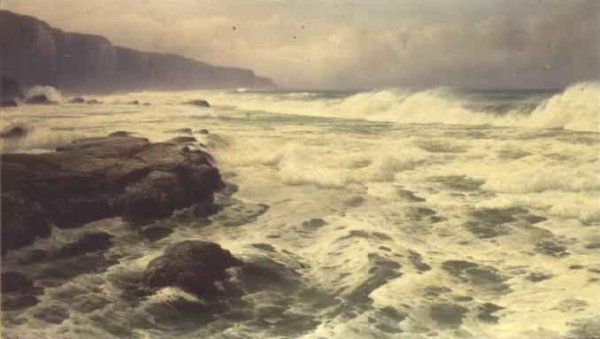 Waves Breaking on a Rocky Shoreline