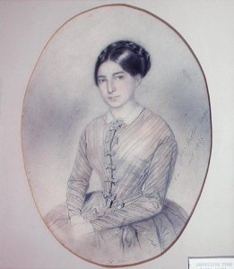 Posthumous portrait of Leopoldine Hugo 1824-43