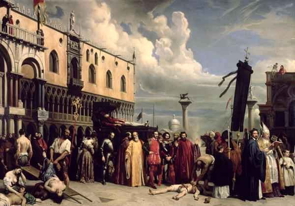 Funerary honours given to Titian who died in Venice in the plague of 1576