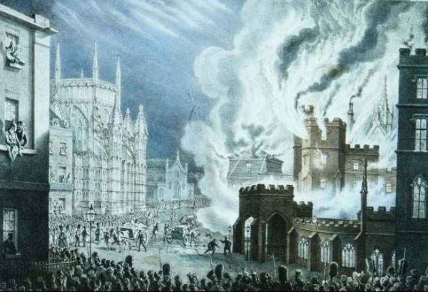 The Houses of Parliament on Fire