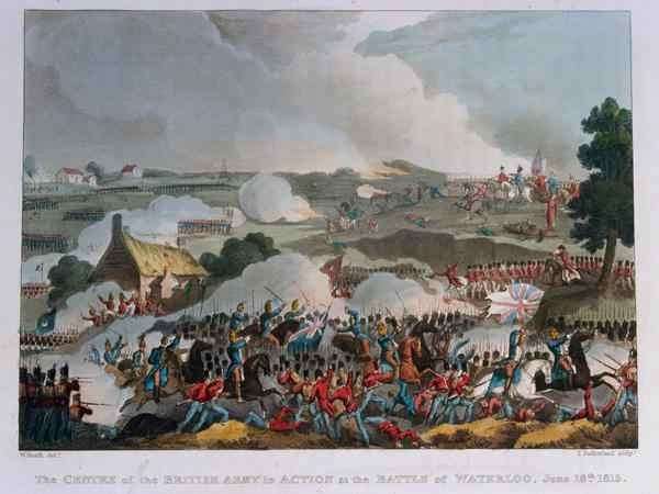 The centre of the British army in action at the Battle of Waterloo 2