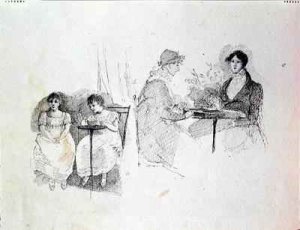 Three Women in a Georgian Interior