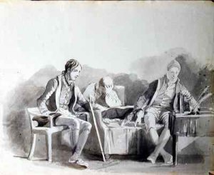 Man and Woman Reading at a Table