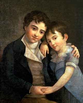 Portrait of Karl Thomas 1784-1858 and Franz Xaver 1791-1844 the two sons of Wolfgang Amadeus Mozart 1756-91