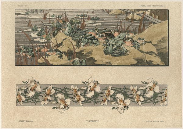 Toads and flowers plate 47 from Fantaisies decoratives