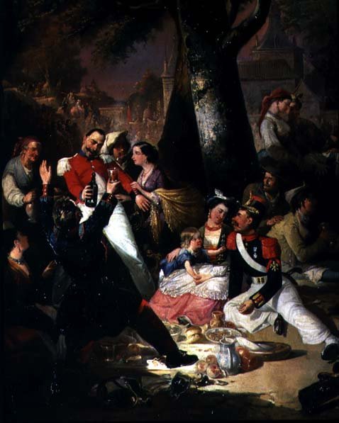 Soldiers Picnicking with their ladies