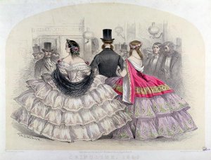 Ladies Wearing Crinolines at the Royal Italian Opera Covent Garden