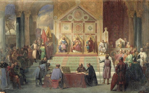 St Louis 1214-70 King of France Receiving Robert Patriarch of Jerusalem