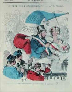 Cartoon depicting the Fete des Blanchisseuses