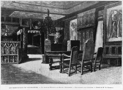 Homes of Victor Hugo the lounge at Hauteville house in Guernsey