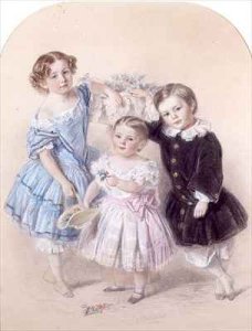 Portrait of three young children