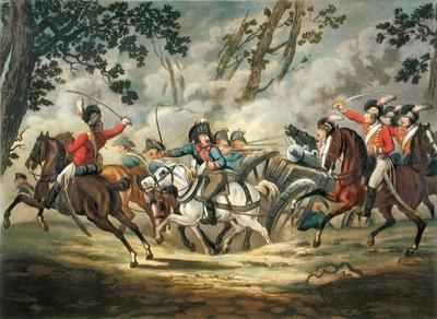 English Light Horse Attacking French Artillery