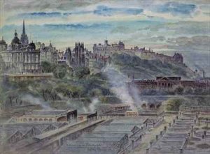 Edinburgh from near St Anthonys Chapel on the North west Shoulder of Arthurs Seat