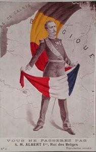 Postcard depicting Albert I 1875-1934 as the defender of Belgium