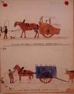 Stone and Marble Cart and Fat Cattle Cart