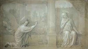 The Annunciation preparatory cartoon for the Cappella Raffo fresco in the Misericordia Cemetery Siena