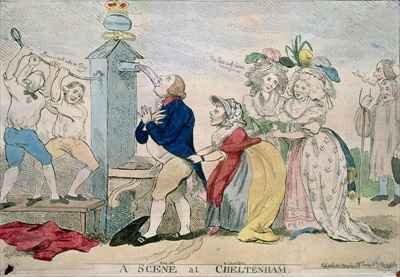 A Scene at Cheltenham Satirical Cartoon