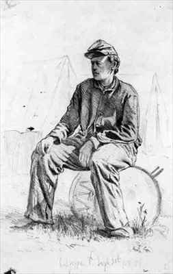 Drummer Boy Taking a Rest During the Civil War