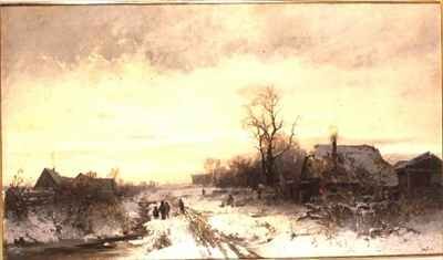 Children playing in a winter landscape