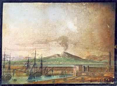 Vesuvius smoking from Michael Faradays scrapbook