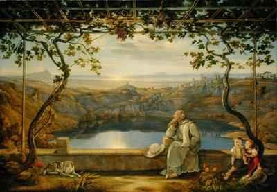 A Monk on a Terrace at the Nemi Lake