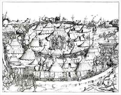 Medieval military encampment