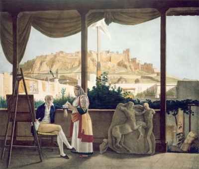 The French Consul Monsieur Fauvel on the terrace of his house in Athens