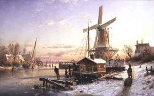 Winter Scene with a Windmill